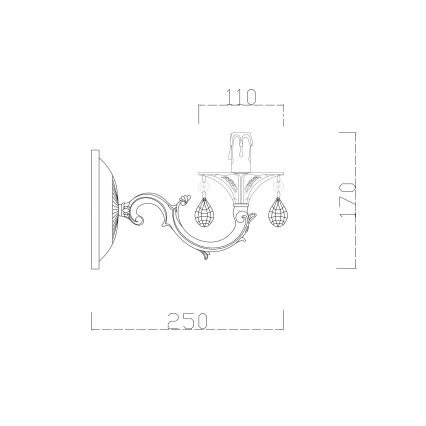 Brilagi - Wandlamp CLASSIC 1xE14/60W/230V crème/patina