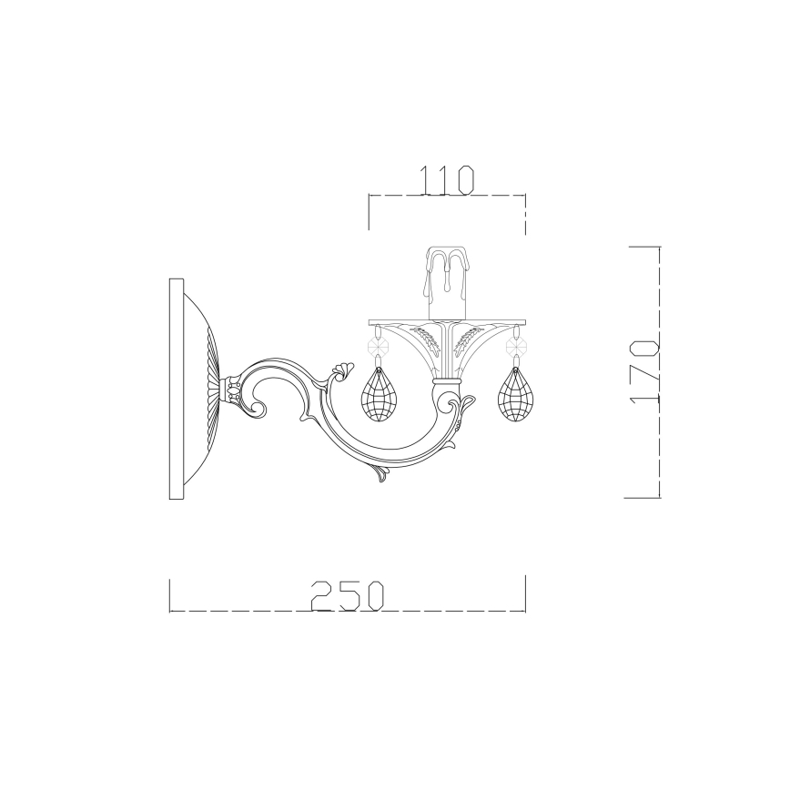 Brilagi - Wandlamp CLASSIC 1xE14/60W/230V crème/patina