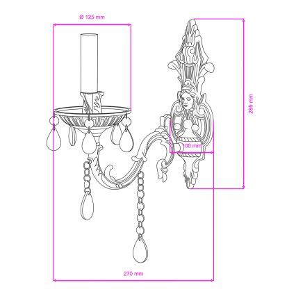 BRILAGI - Wandlamp CLASSIC 1xE14/60W/230V messing