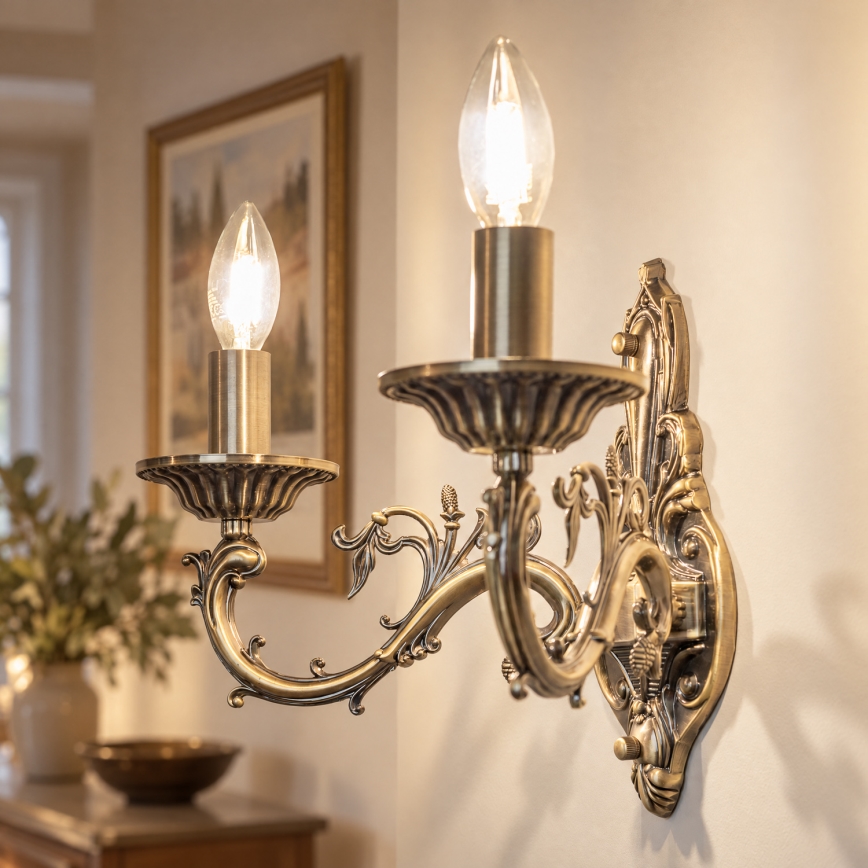 BRILAGI - Wandlamp CLASSIC 2xE14/10W/230V messing