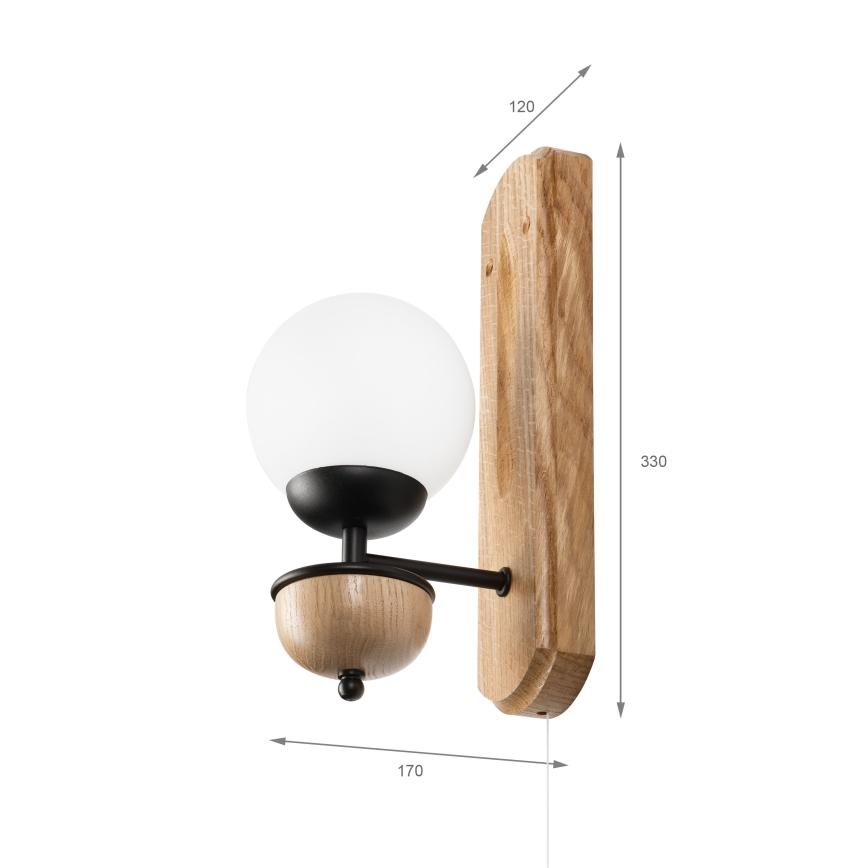 Brilagi - Wandlamp COTTAGE 1xG9/40W/230V eiken/wit
