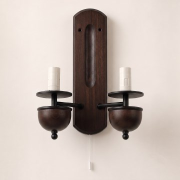 Brilagi - Wandlamp COTTAGE 2xE14/40W/230V beuk
