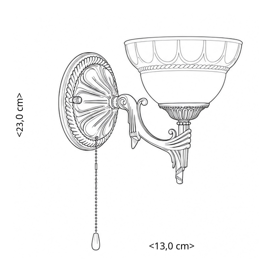 BRILAGI - Wandlamp DAHLIA 1xE27/40W/230V messing