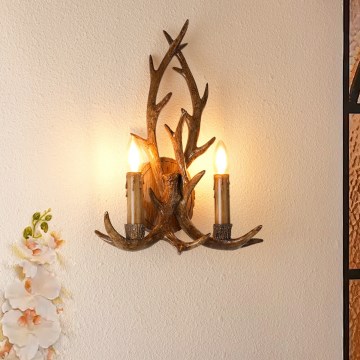 Brilagi - Wandlamp DEER 2xE14/10W/230V hertengewei