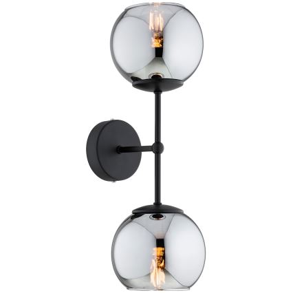 Brilagi - Wandlamp DIOR 2xE27/60W/230V zwart/rookgrijs