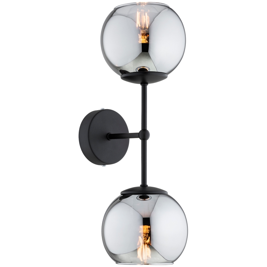 Brilagi - Wandlamp DIOR 2xE27/60W/230V zwart/rookgrijs