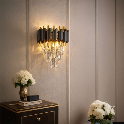 Brilagi - Wandlamp ECLIPSE 2xE14/10W/230V zwart/goud