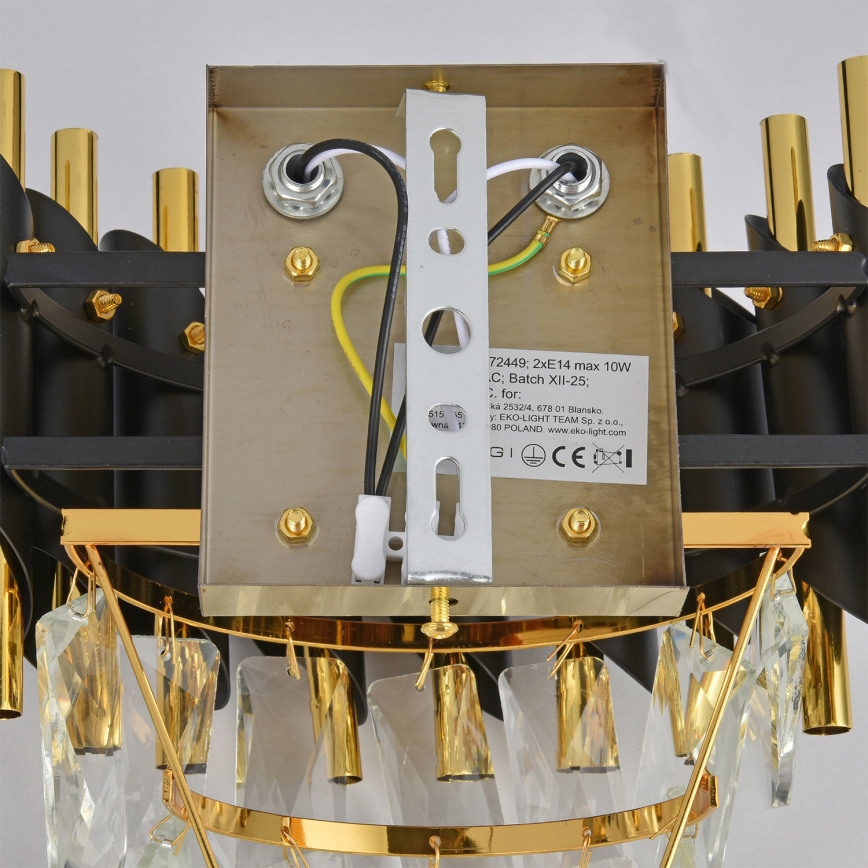 Brilagi - Wandlamp ECLIPSE 2xE14/10W/230V zwart/goud