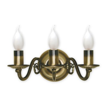 Brilagi - Wandlamp IMPERO 3xE14/60W/230V messing
