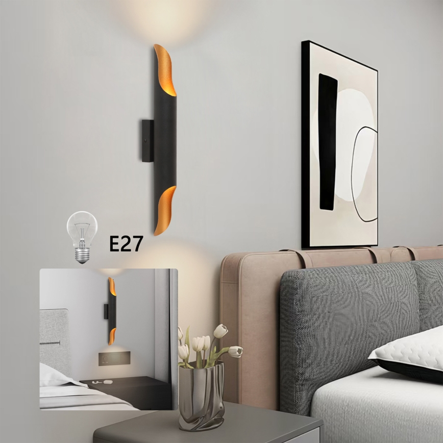 Brilagi - Wandlamp KALMAR 2xE27/40W/230V zwart/brons