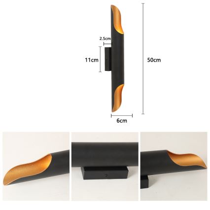 Brilagi - Wandlamp KALMAR 2xE27/40W/230V zwart/brons