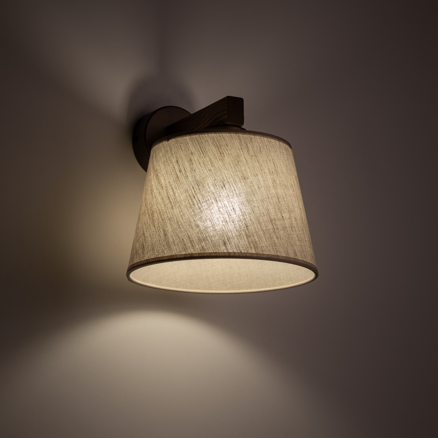 Brilagi - Wandlamp LATTE 1xE27/60W/230V grenen/beige
