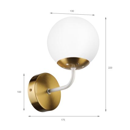 Brilagi - Wandlamp MALIVA 1xE14/15W/230V goud/wit