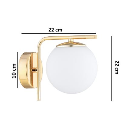 Brilagi - Wandlamp MILO 1xE27/60W/230V goudkleurig