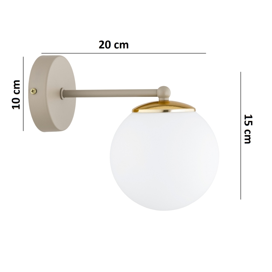 Brilagi - Wandlamp MILO ECRU 1xE27/60W/230V beige/goud