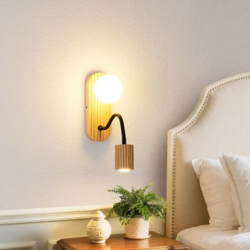 Brilagi - Wandlamp MODERN WOOD 1xG9/5W/230V + 1xGU10/8W van rubberhout