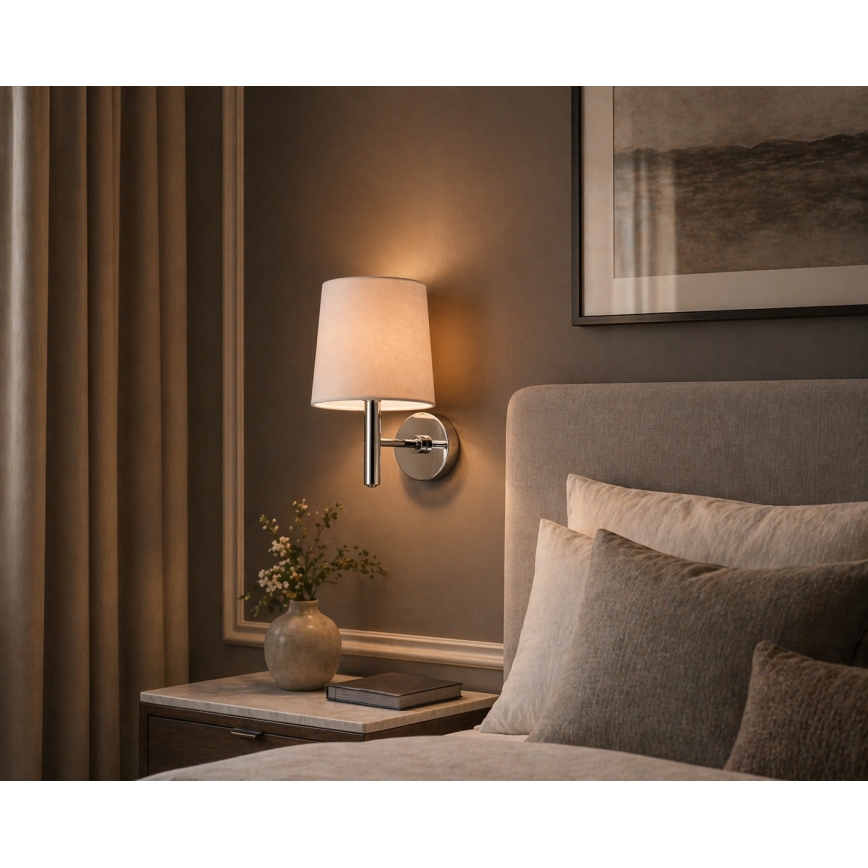 Brilagi - Wandlamp MONTE 1xE27/15W/230V beige/glanzend chroom