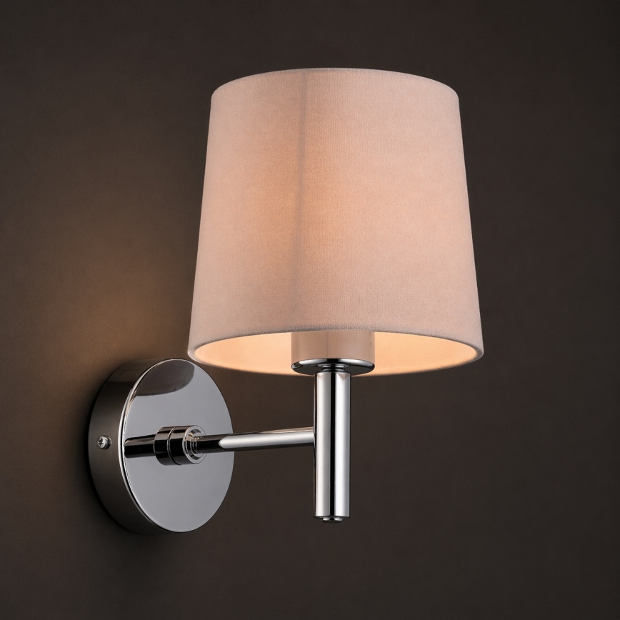 Brilagi - Wandlamp MONTE 1xE27/15W/230V beige/glanzend chroom