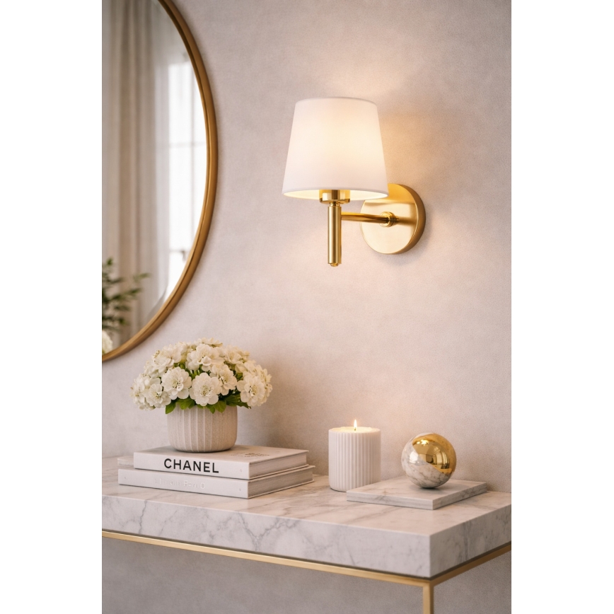 Brilagi - Wandlamp MONTE 1xE27/15W/230V crème/goudkleurig
