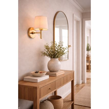 Brilagi - Wandlamp MONTE 1xE27/15W/230V crème/goudkleurig