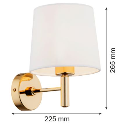 Brilagi - Wandlamp MONTE 1xE27/15W/230V crème/goudkleurig