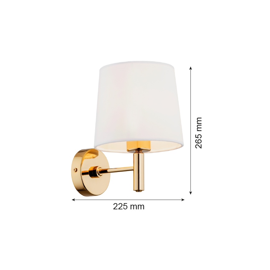 Brilagi - Wandlamp MONTE 1xE27/15W/230V crème/goudkleurig