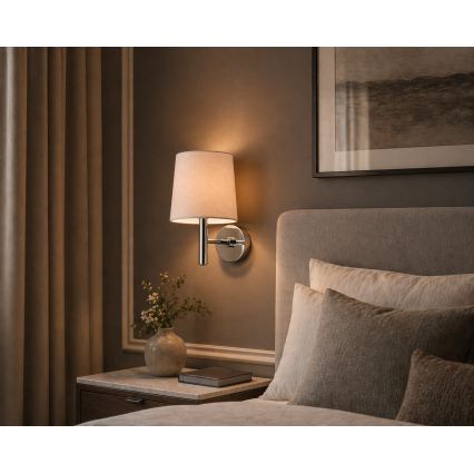 Brilagi - Wandlamp MONTE 1xE27/60W/230V beige/glanzend chroom