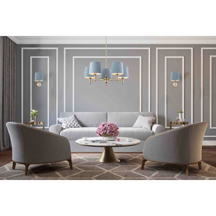 Brilagi - Wandlamp MONTE 1xE27/60W/230V blauw/goud