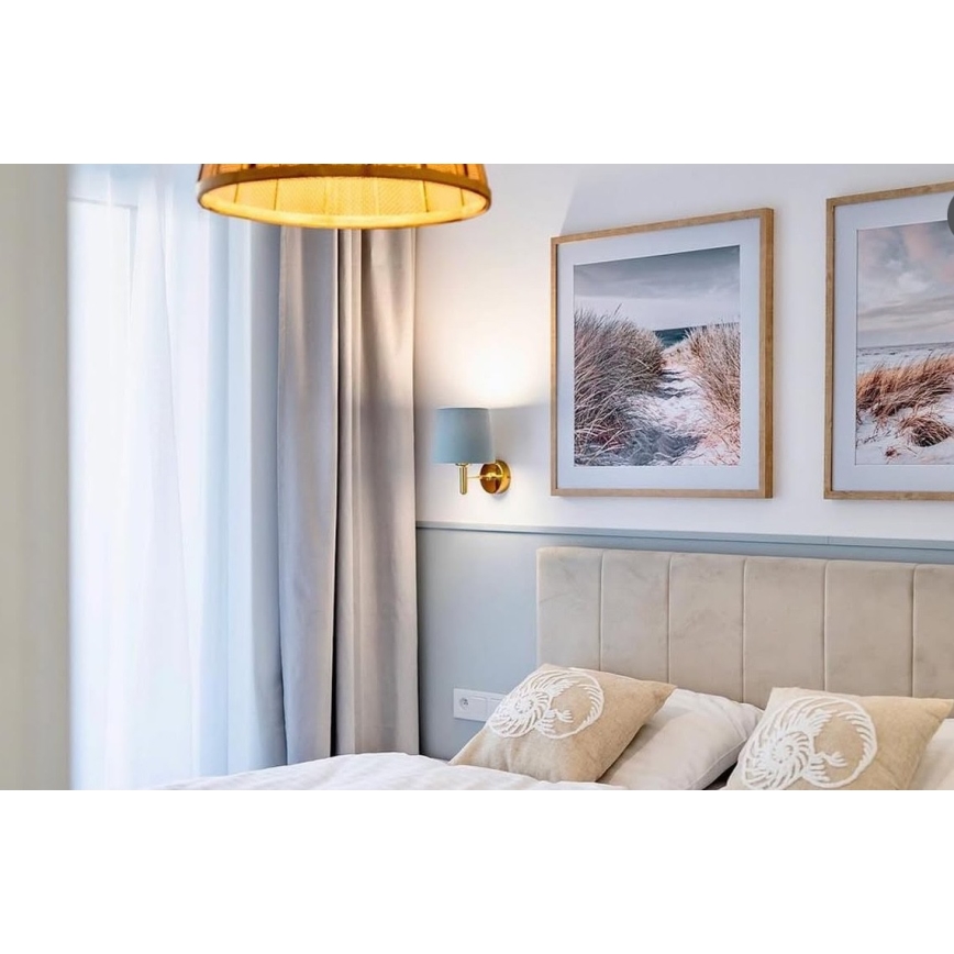 Brilagi - Wandlamp MONTE 1xE27/60W/230V blauw/goud