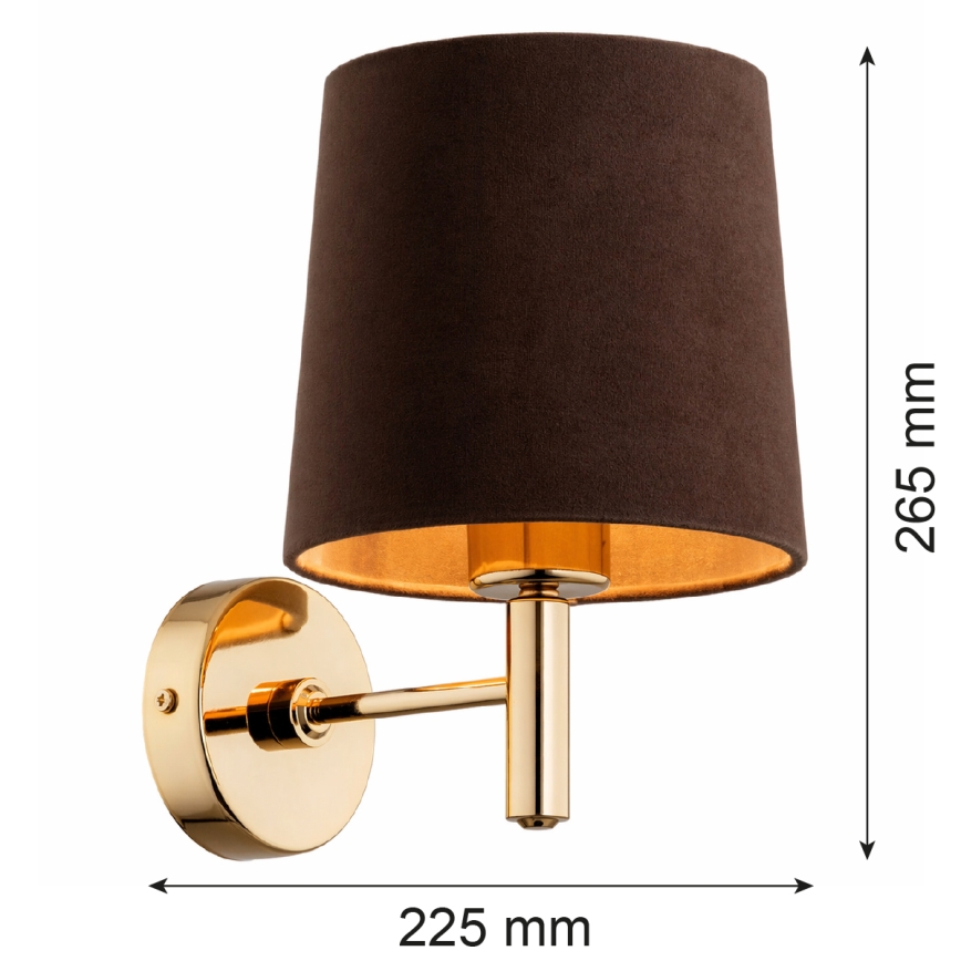 Brilagi - Wandlamp MONTE 1xE27/60W/230V bruin/goud