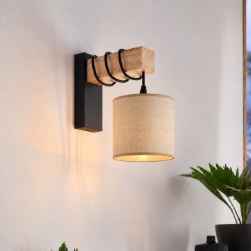 BRILAGI - Wandlamp NUBILA 1xE27/60W/230V bruin/zwart/lichtbruin