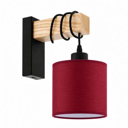 BRILAGI - Wandlamp NUBILA 1xE27/60W/230V bruin/zwart/pompeïsch rood