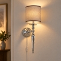 BRILAGI - Wandlamp NUBILA 1xE27/60W/230V glanzend chroom/bruin