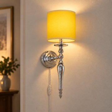 BRILAGI - Wandlamp NUBILA 1xE27/60W/230V glanzend chroom/geel