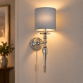 BRILAGI - Wandlamp NUBILA 1xE27/60W/230V glanzend chroom/lichtgrijs
