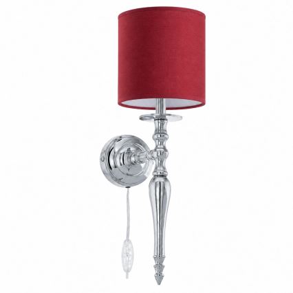 BRILAGI - Wandlamp NUBILA 1xE27/60W/230V glanzend chroom/pompejaans rood