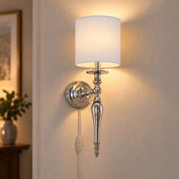 BRILAGI - Wandlamp NUBILA 1xE27/60W/230V glanzend chroom/wit