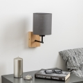 Brilagi - Wandlamp NUBILA WOOD 1xE27/25W/230V eiken/antraciet