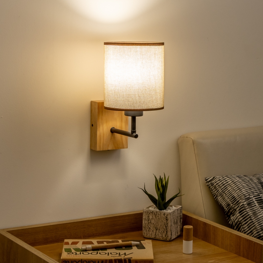 Brilagi - Wandlamp NUBILA WOOD 1xE27/25W/230V eiken/bruin
