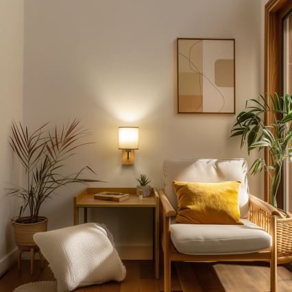 Brilagi - Wandlamp NUBILA WOOD 1xE27/25W/230V eiken/bruin