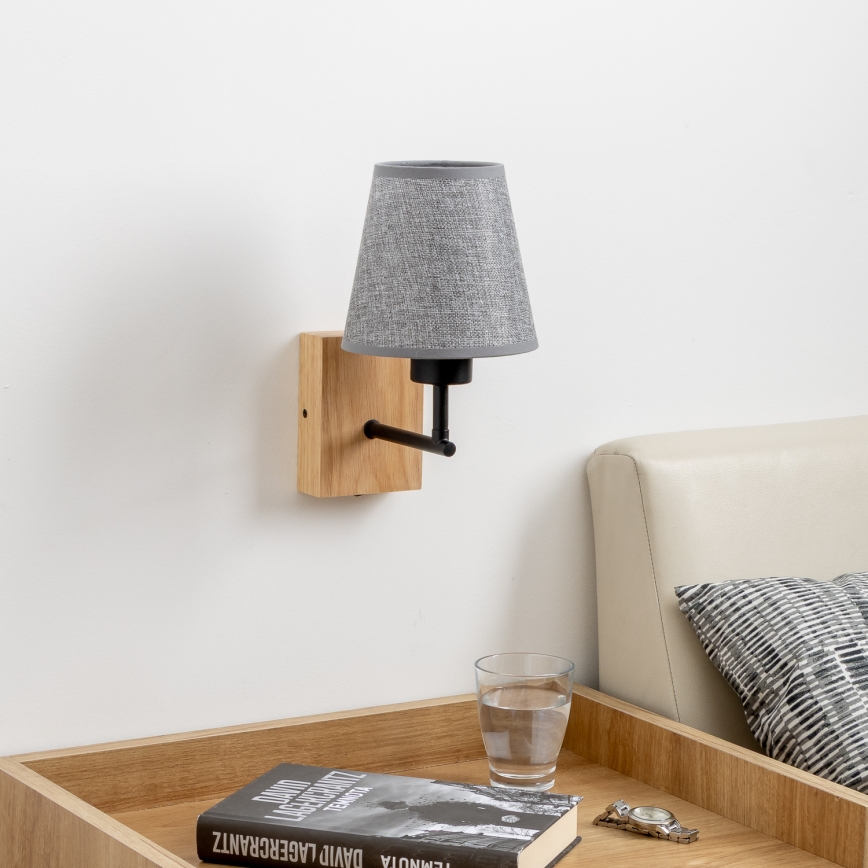 Brilagi - Wandlamp NUBILA WOOD 1xE27/25W/230V eiken/grijs