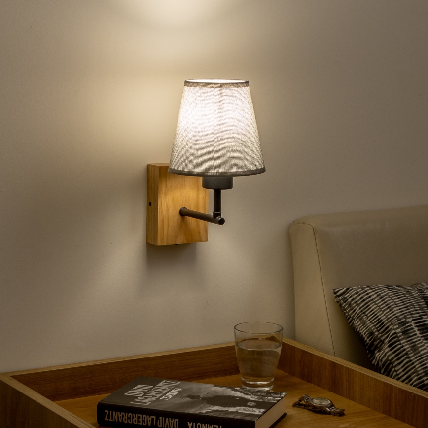 Brilagi - Wandlamp NUBILA WOOD 1xE27/25W/230V eiken/grijs