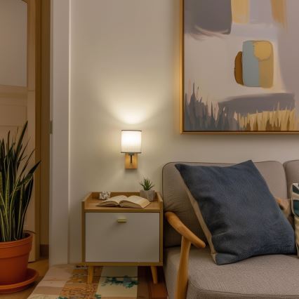 Brilagi - Wandlamp NUBILA WOOD 1xE27/25W/230V eiken/grijs