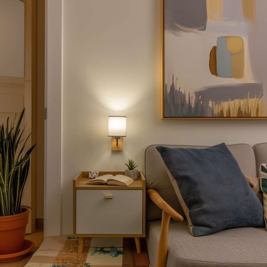 Brilagi - Wandlamp NUBILA WOOD 1xE27/25W/230V eiken/grijs