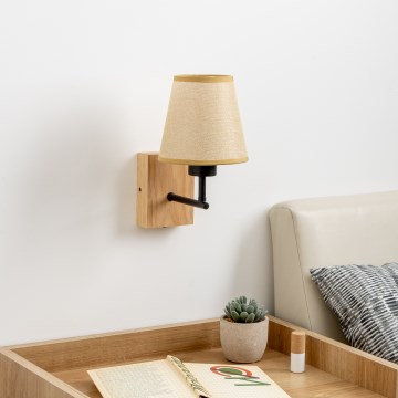 Brilagi - Wandlamp NUBILA WOOD 1xE27/25W/230V eiken/lichtbruin