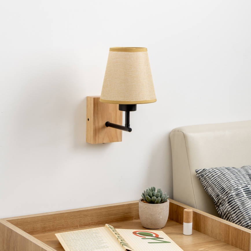 Brilagi - Wandlamp NUBILA WOOD 1xE27/25W/230V eiken/lichtbruin