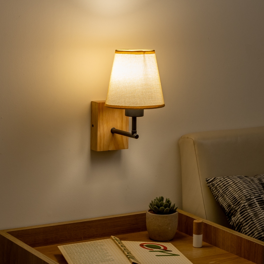 Brilagi - Wandlamp NUBILA WOOD 1xE27/25W/230V eiken/lichtbruin
