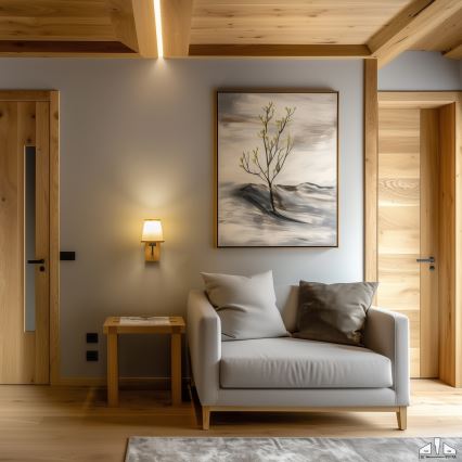 Brilagi - Wandlamp NUBILA WOOD 1xE27/25W/230V eiken/lichtbruin