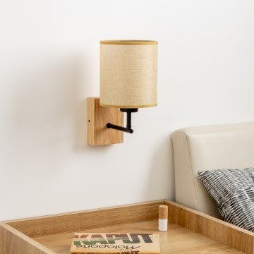 Brilagi - Wandlamp NUBILA WOOD 1xE27/25W/230V eiken/lichtbruin