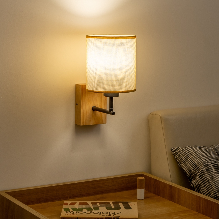 Brilagi - Wandlamp NUBILA WOOD 1xE27/25W/230V eiken/lichtbruin